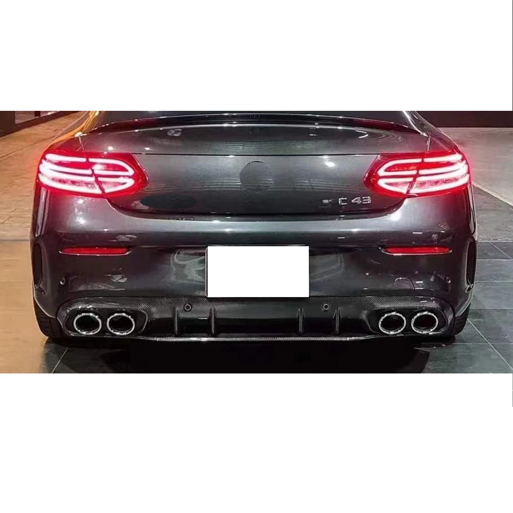 Carbon Fiber Rear Bumper Splitter Diffuser for Benz W205 C205 Coupe 2DR C180 C200 260 C300 C43 C63 With AMG Package 15-20