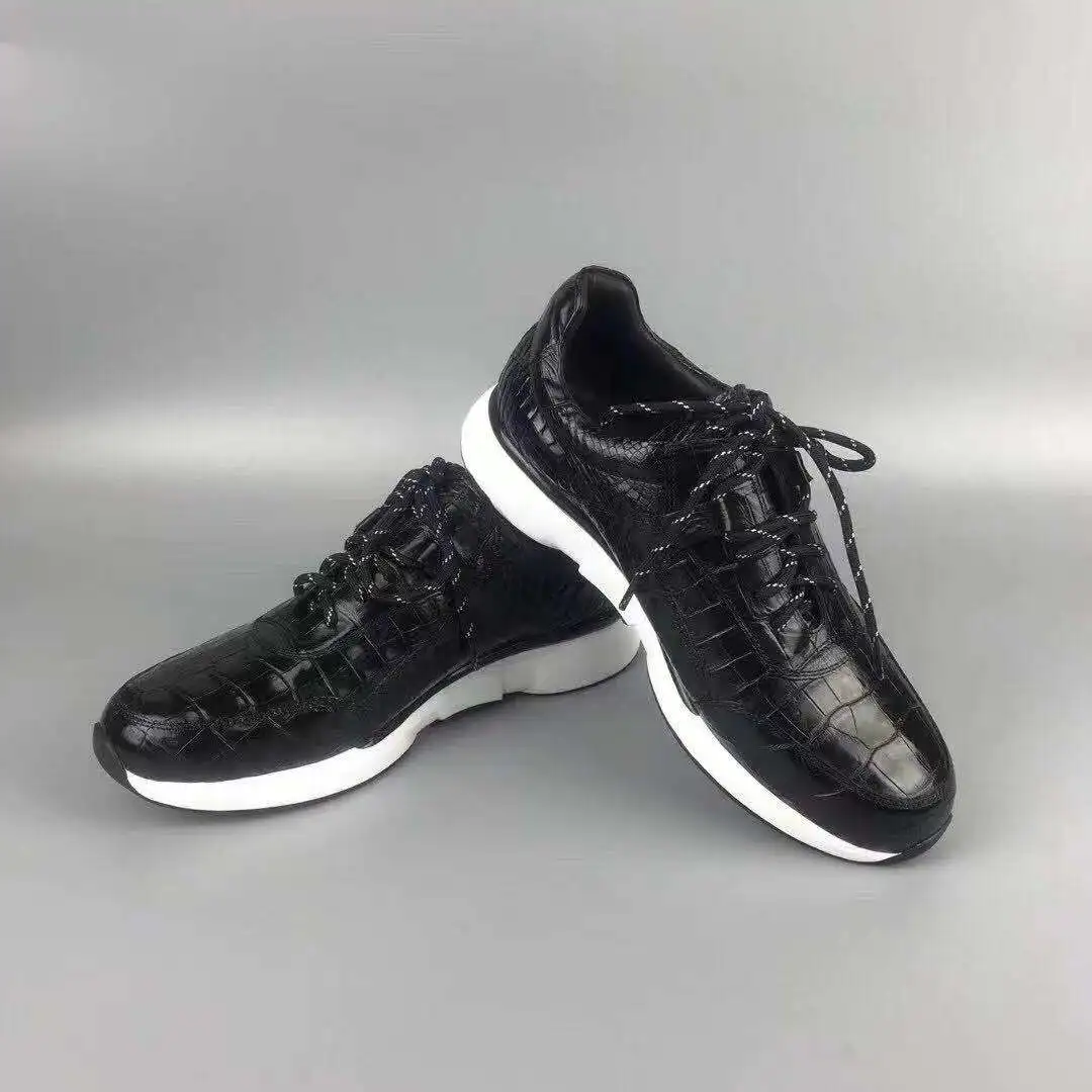 fanzunxing new men shoes leisure male crocodile leather shoes black rubber  bottoms