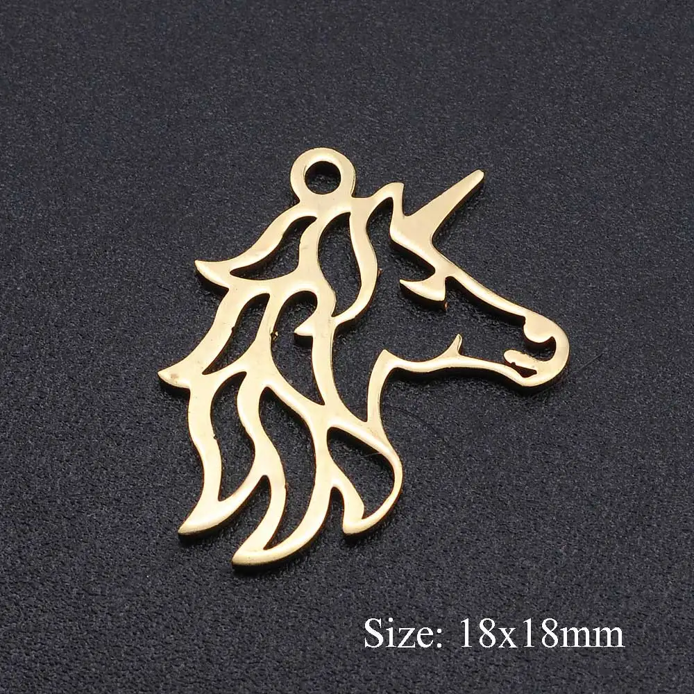 10pcs/lot Wholesale 316 Stainless Steel Hollow Turtle Rabbit DIY Charms Elephant Wolf Bird Necklace Pendant Woman Lion Jewelry