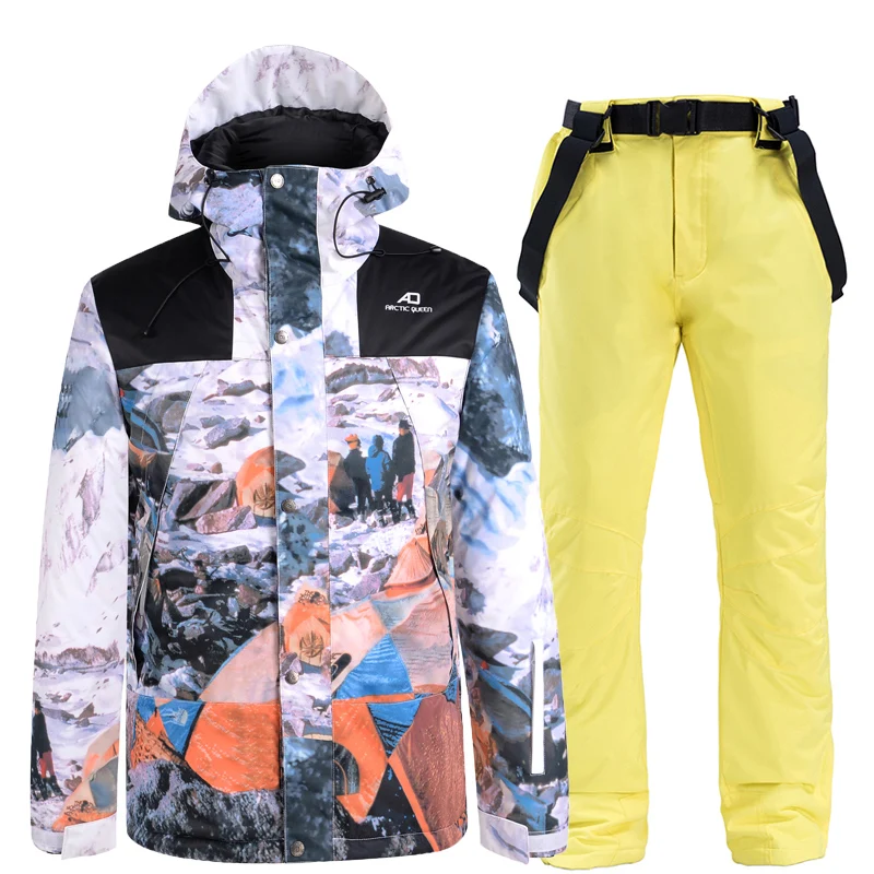 Ski Suit Men Women 2021 New Snowsuit Winter Snow Jacket Warm Windproof Thickened Snowboard Pants Waterproof Ski Set For Women