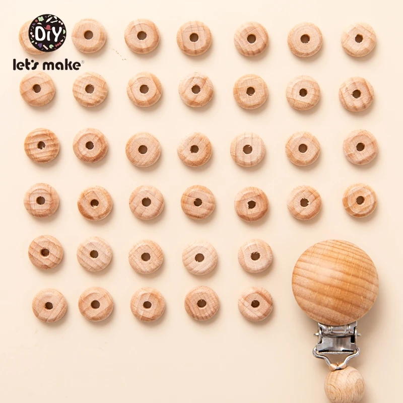 Let's Make - Collar de dentición de madera de haya para bebé - imagen 4