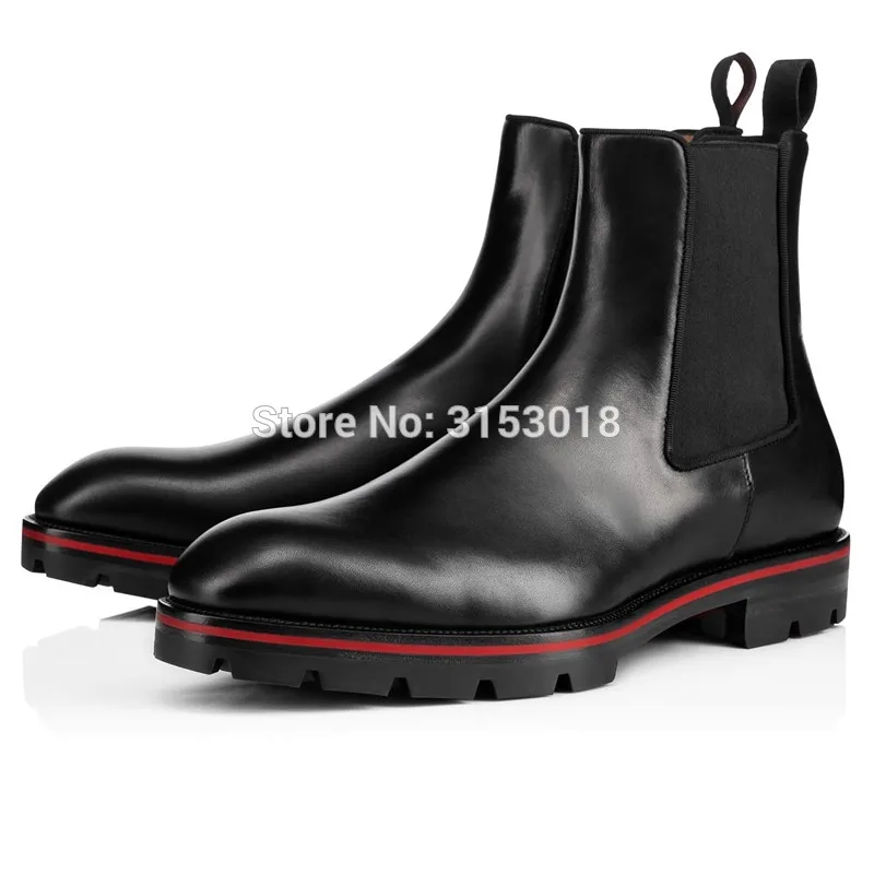 

Qianruiti Men Chelsea Boots Elastic Band Male waterproof platform ankle boot High Quality Men Boots