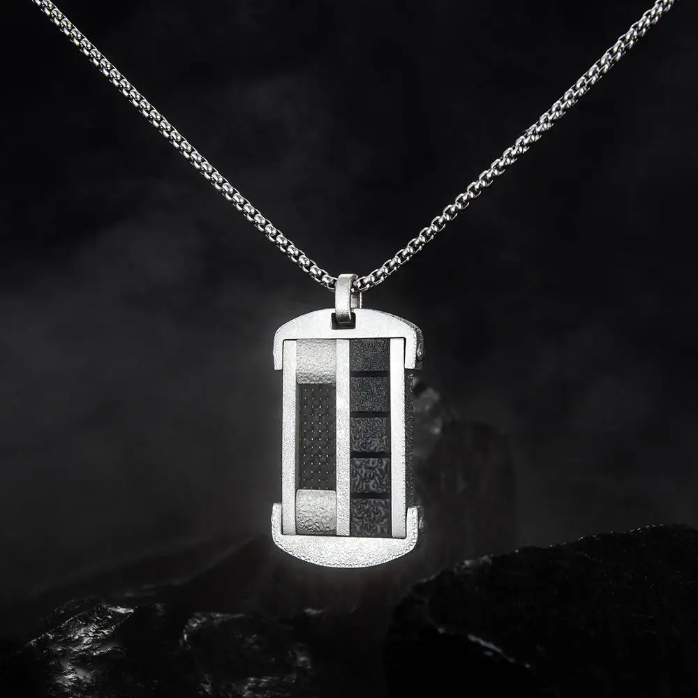 Punk Dog Tag Collana Del Pendente per Gli Uomini Boyfried In Acciaio Inox Catena a maglia Dei Monili di Sesso Maschile Regalo