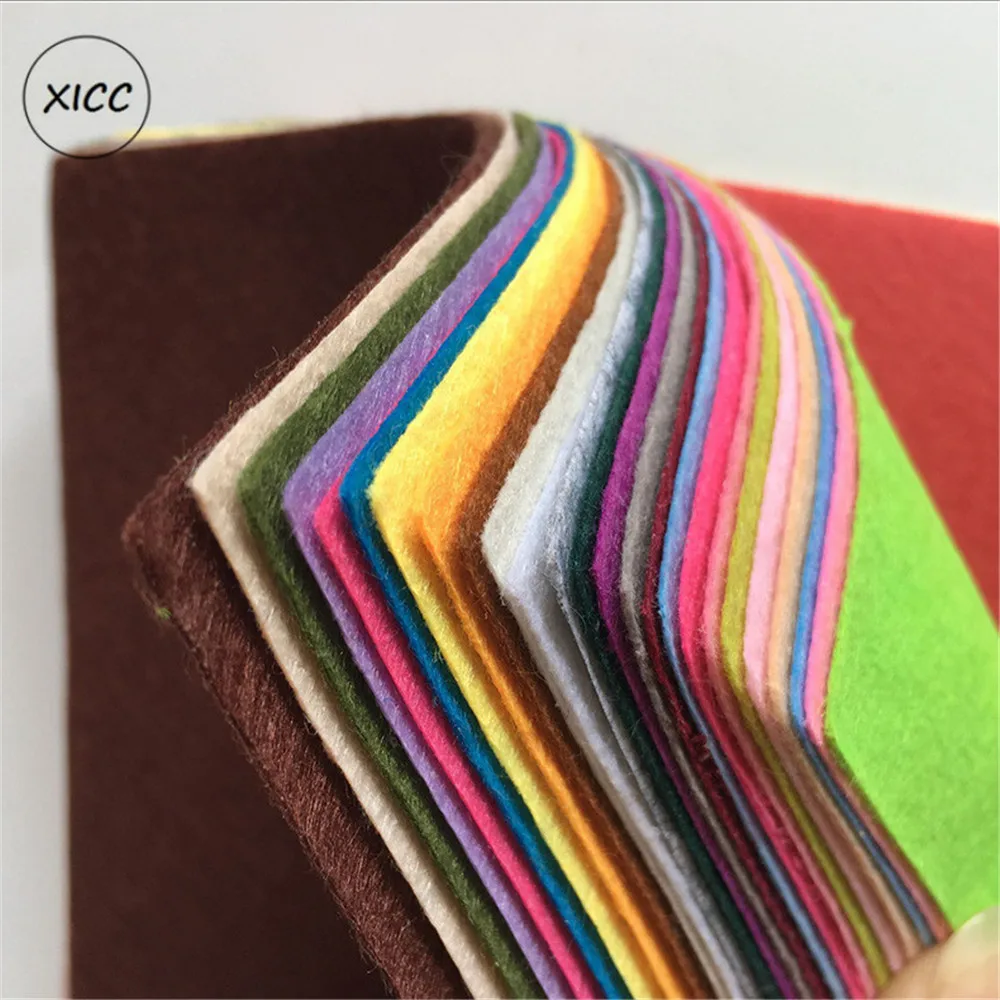 XICC Colours 1mm Non Woven Felt Fabric For Kids Nursery School Toy Dolls DIY Craft Wall Exhibition Bundle Sewing Accessories