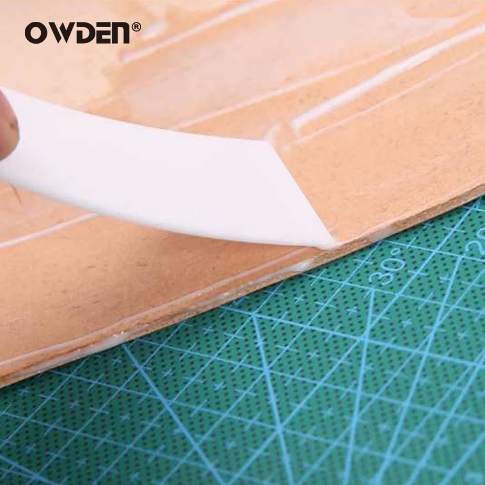 OWDEN Leather Craft Tools White Plastic Gumming Board Smear Glue Scraper Smear Glue Tools  DIY Gumming Easily