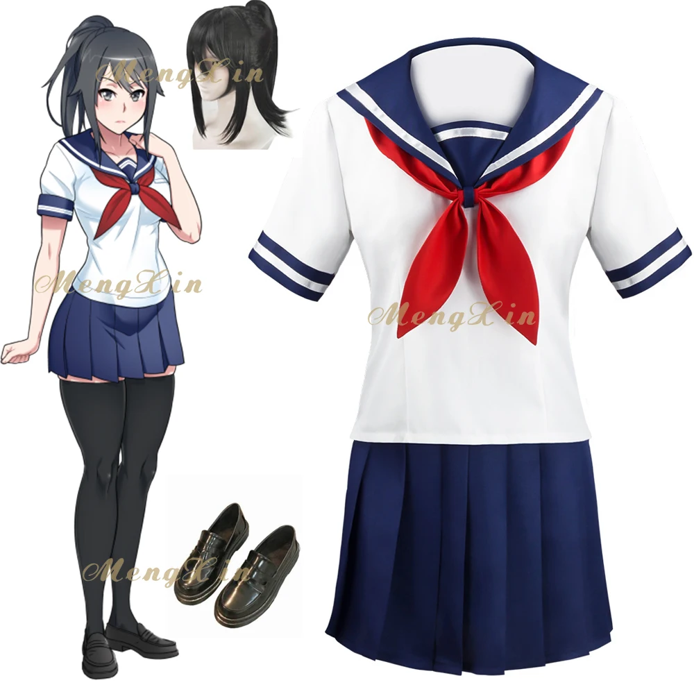 

Anime Yandere Simulator Cosplay Costume Ayano Aishi Uniforms Yandere-chan JK School Women Outfit Sailor Suit Custom Made