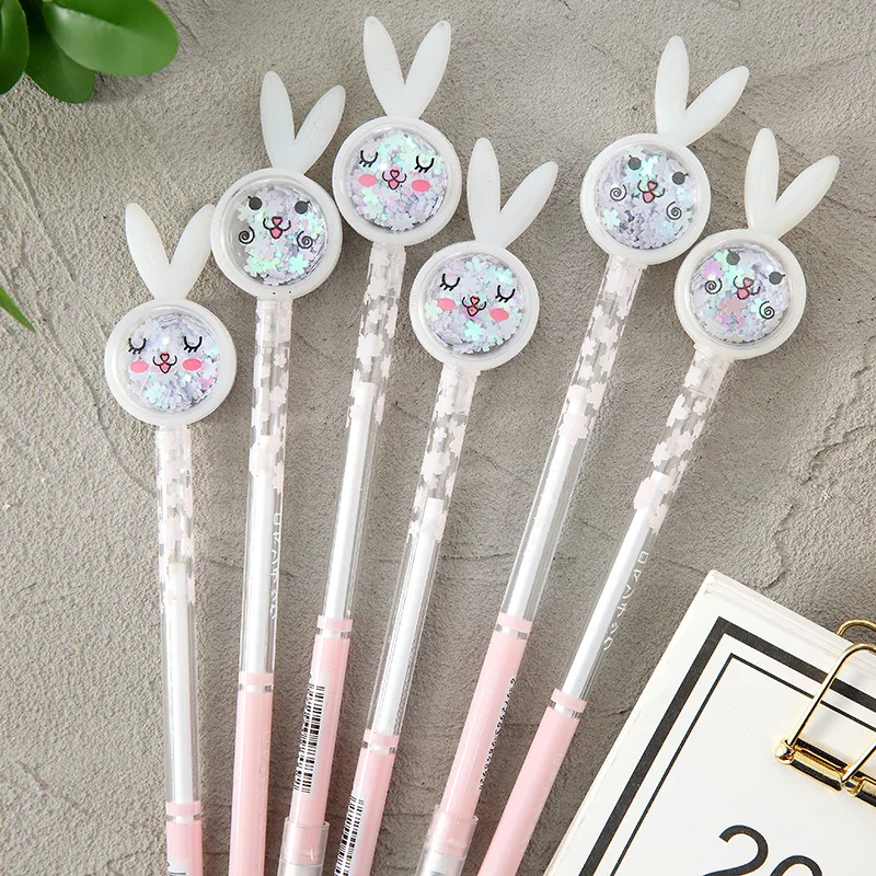 24pcs Japanese and Korean stationery creative rabbit gel pen personality cartoon online celebrity writing pen test pen