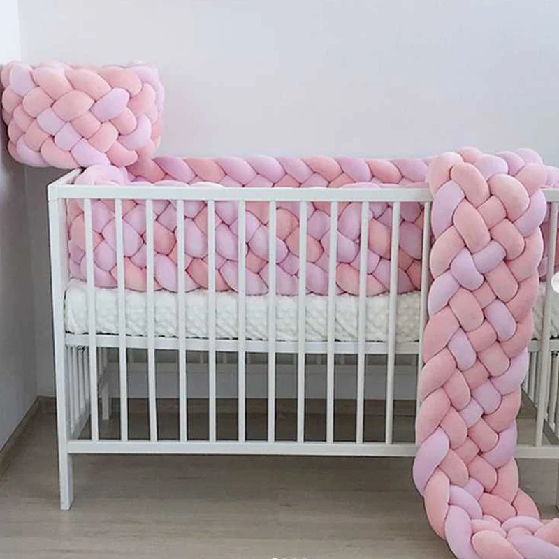 

6 shares braid baby bed cot bumper baby braid protector for cot bumper baby girl crib for baby braid in the crib