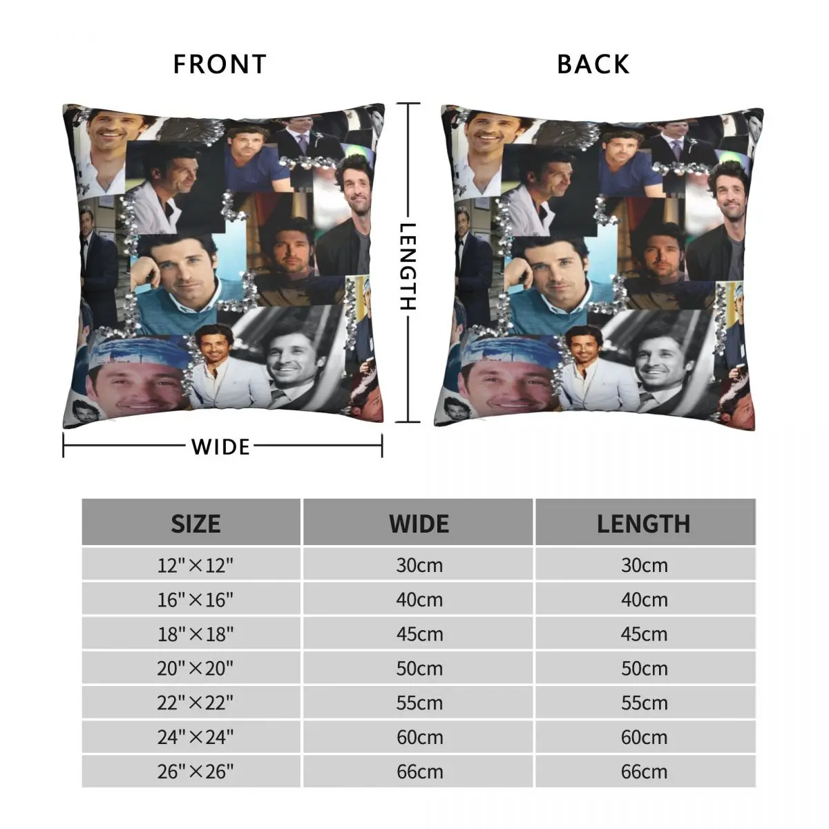 Derek Shepherd Grey's Anatomy Square Pillowcase Polyester Linen Velvet Pattern Zip Decorative Car Cushion Cover Wholesale 45x45