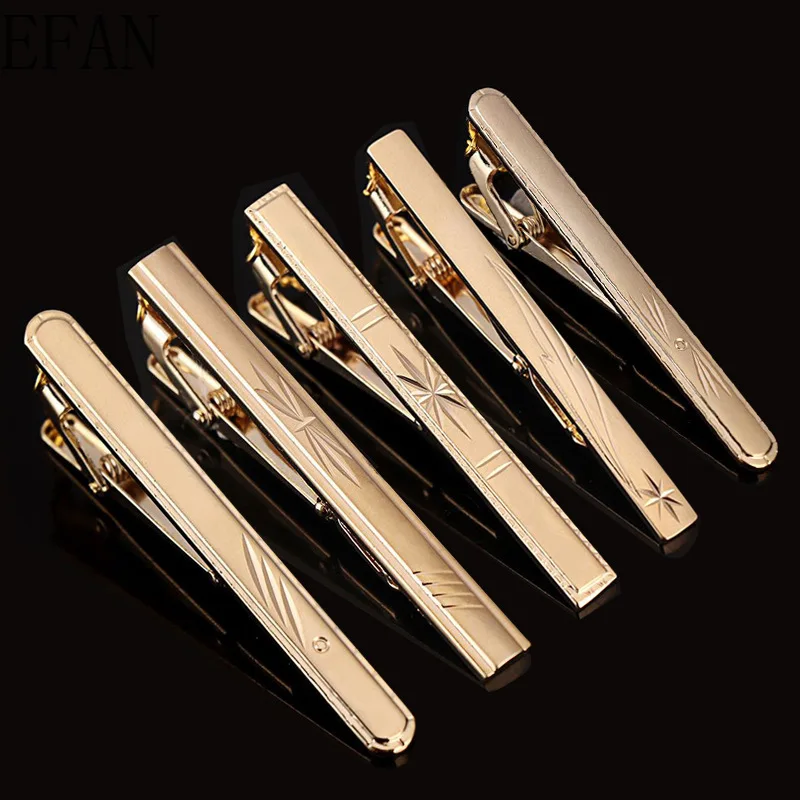 Goldren Tie Clip for Men Classic Meter Tie Clips Alloy Tie Bar Quality Enamel Tie Collar Pin Crystal Business Corbata