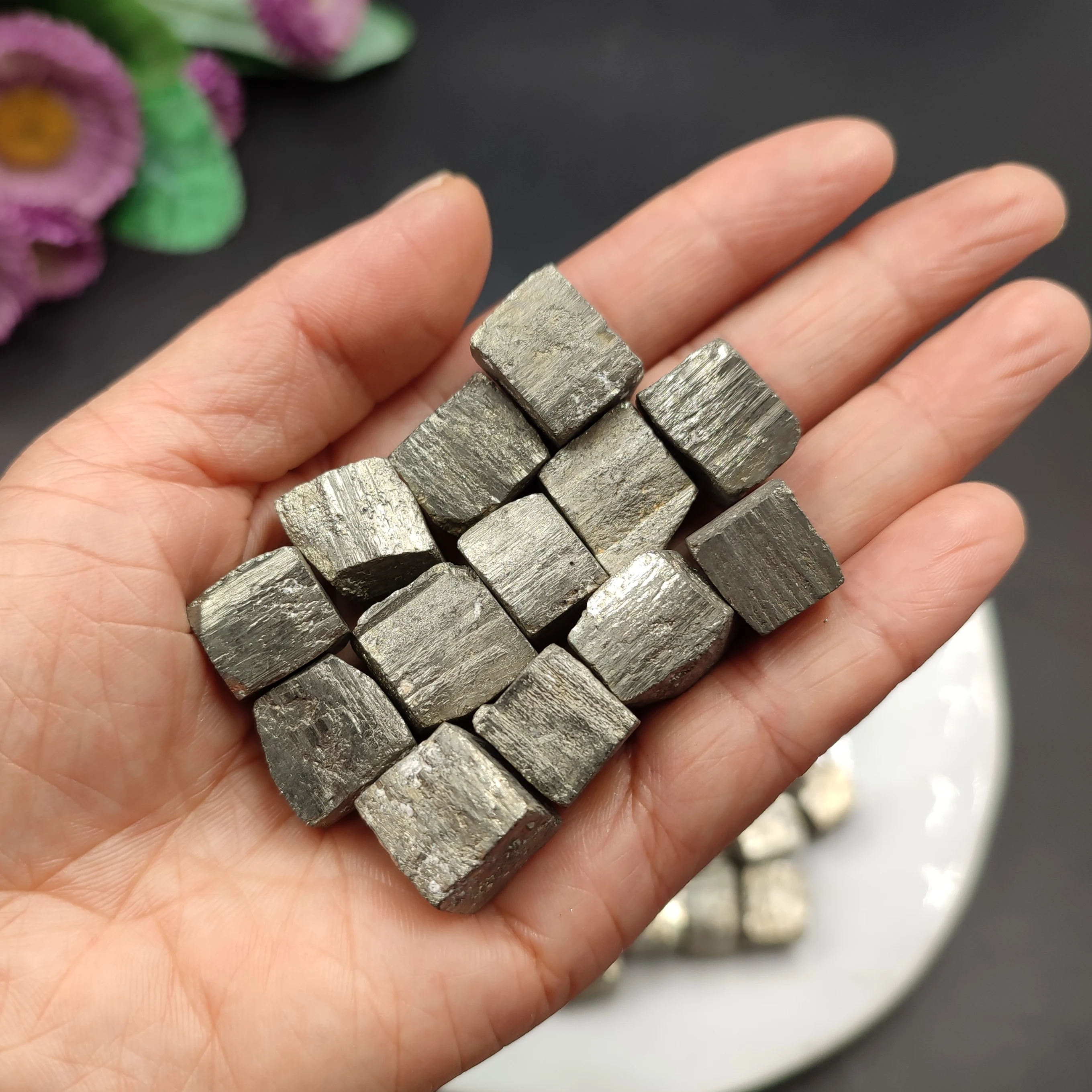 2pcs/Lot Natural Chalcopyrite Pyrite Cube Quartz Crystal Stone Rock Healing Specimen Mineral Reiki Chakra Home Room Decoration