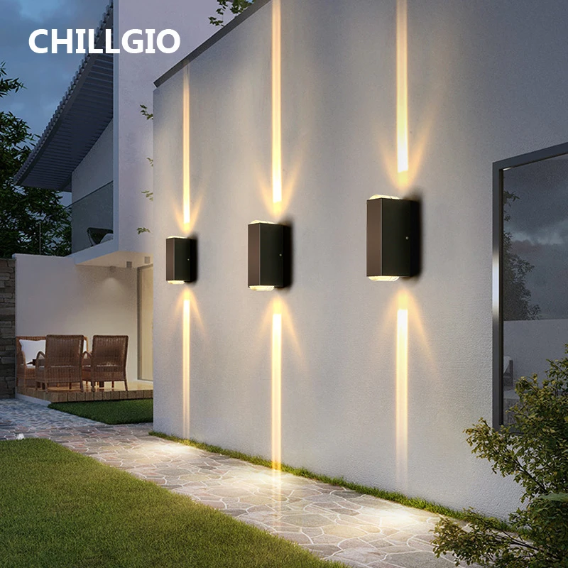 Imagem -05 - Chilligo Parede ao ar Livre Lâmpadas Led à Prova Impermeável Água Cob Jardim Quintal Spotlight Lavadora de Iluminação Casa Varanda para Cima e para Baixo Luz Interior Moderno