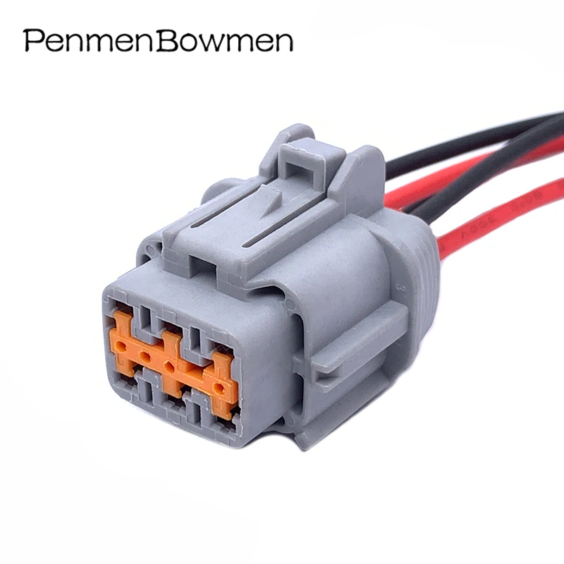 1 Set 6 Pin Auto Car Headlight Electrical Cable Female Connectors Plug Wire Harness For 6188-0560 6189-1175
