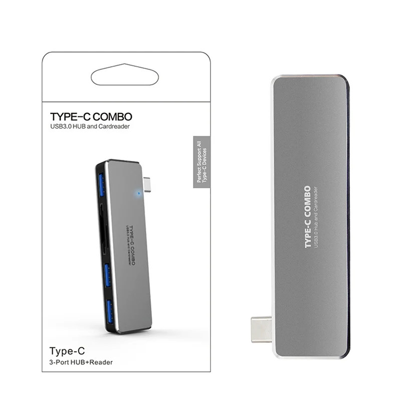 USB C نوع C إلى USB 3.0 محول محول محور 5 في 1 مع TF SD قارئ بطاقة ل HDTV الكمبيوتر ماك بوك هواوي شاومي مراقب