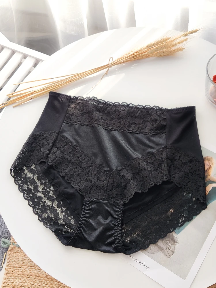 3Pcs/lot Women Panties Thin Soft High Waist Belly in Carry Buttock Sexy Lace Lingeries Underwears Sets Plus Size 5XL Briefs