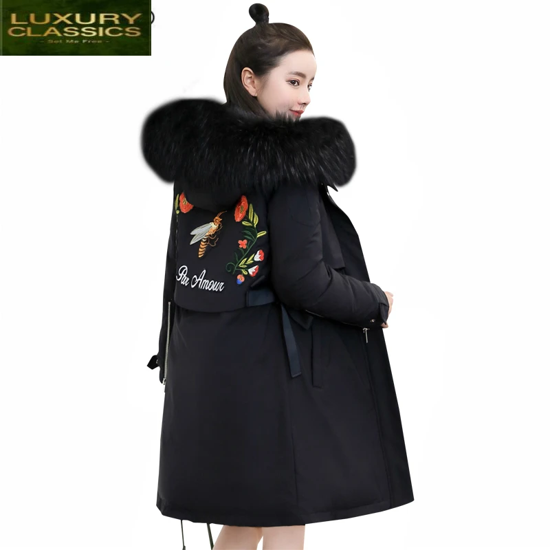 Winter Jacket Women 2021 Parkas Plus Size New Fashion Faux Fur Long Coat Wam Down Cotton Padded Outwear Clothing LWL874