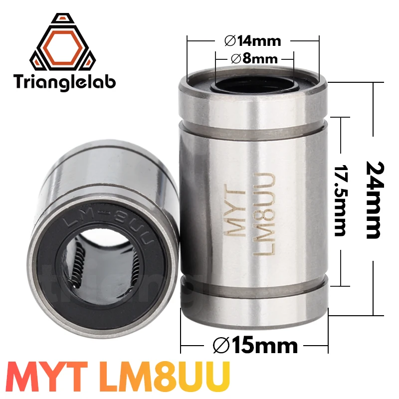 

Trianglelab MYT LM8UU Long Rod Shaft 8X15X24MM 3d Printer Linear Bearing For Reprap Anet A8 Prusa I3 MK3S 3d Printer