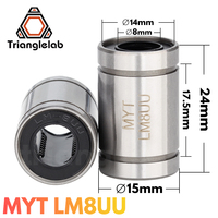 Trianglelab MYT LM8UU Long Rod Shaft 8X15X24MM 3d Printer Linear Bearing For Reprap Anet A8 Prusa I3 MK3S 3d Printer