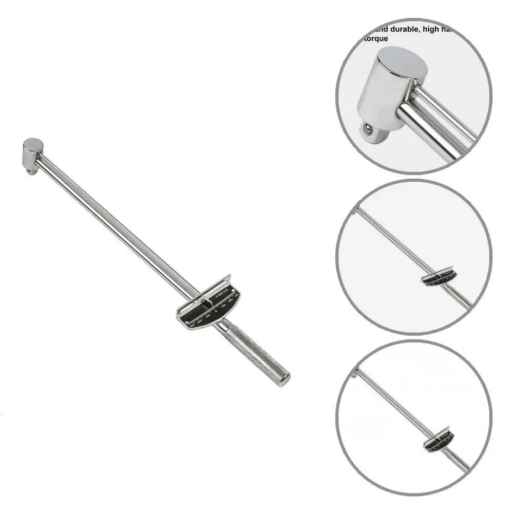 

Torque Wrench Long Service Life Socket Torque Wrench Silver Color Clear Scale Durable Professional Pointer Torque Wrench