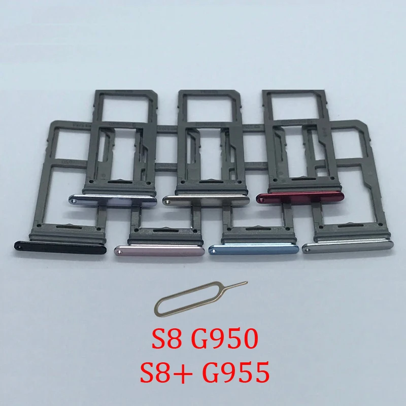 Phone SIM Card Tray Slot For Samsung S8+ S8 Plus G950 G950F G955F G955 New SIM Chip Micro SD Card Tray Holder Adapter