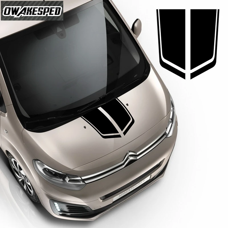 Виниловая наклейка на крышку капота автомобиля в полоску, декоративная наклейка на крышку двигателя для Citroen Jumpy Spacetourer XS M XL, гоночный спортивный Стайлинг