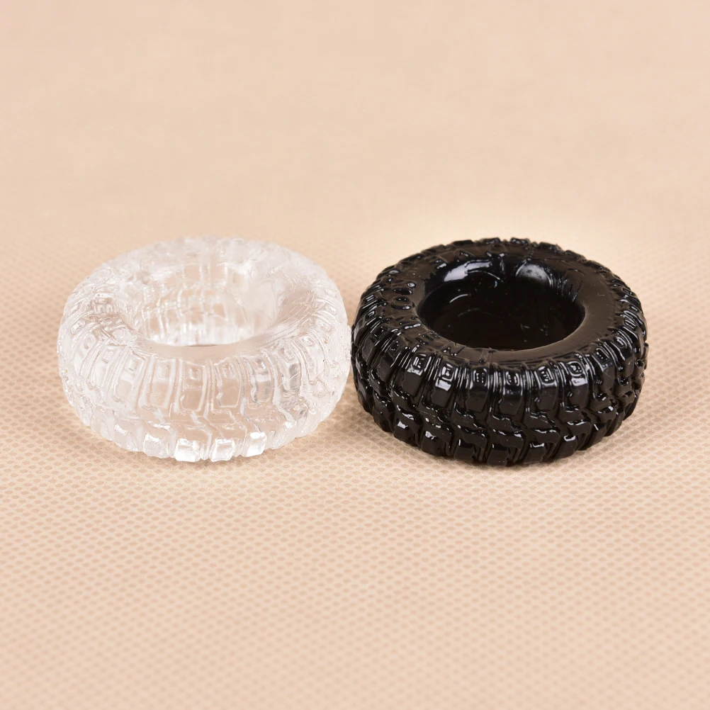 2 PCS Silicone Tire Penis Ring Delayed Ejaculation Cock Rings For Male Sex Cockring Adult Products