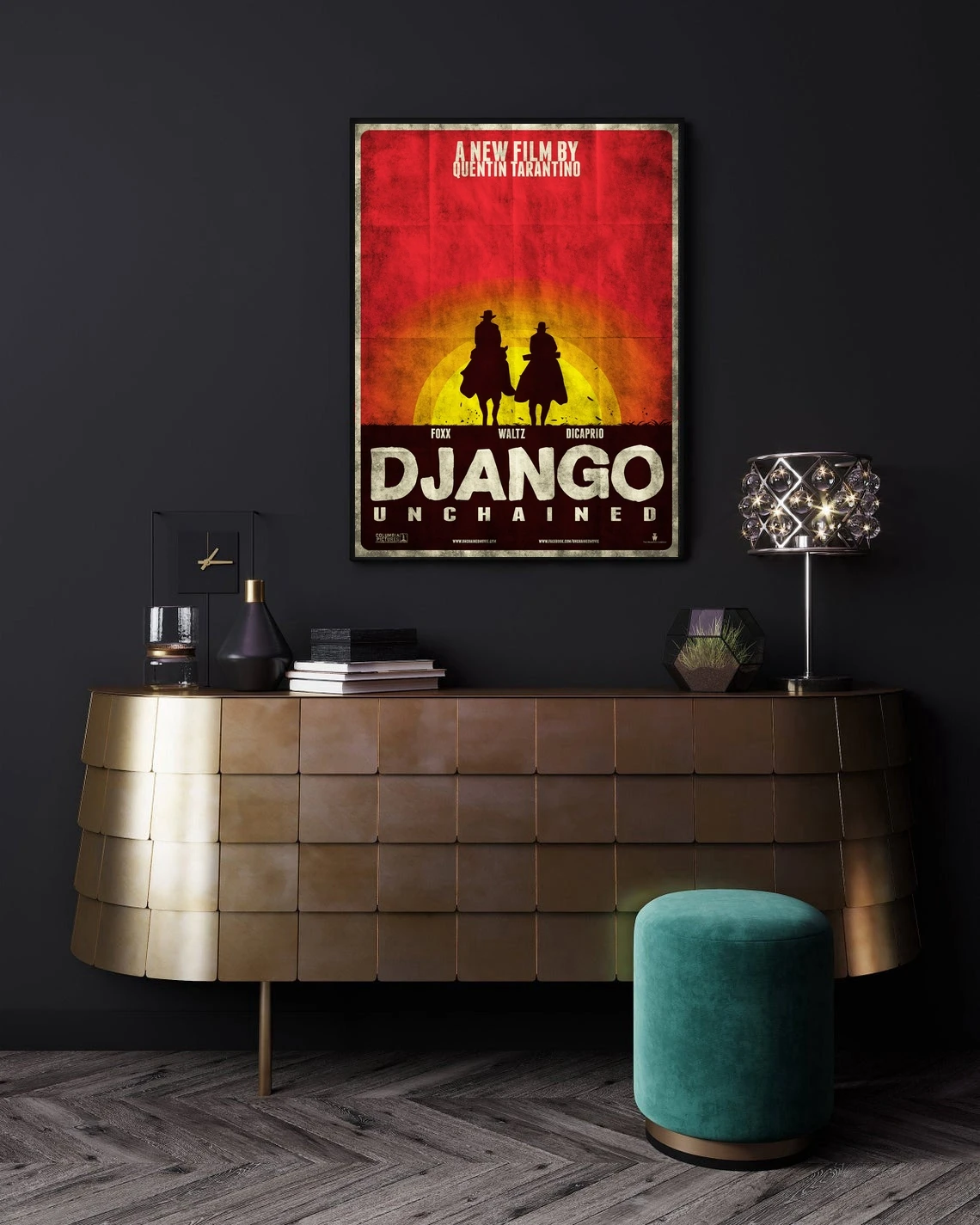 Django Unchained Artwork Tarantino Dicaprio Bounty Hunter Slave Western Poster Canvas  Home Wall Painting Decoration (No Frame)