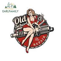 EARLFAMILY Retro Pin up Girl Locker Toolbox Stickers Laptop Car Truck Bike Old School Car Stickers