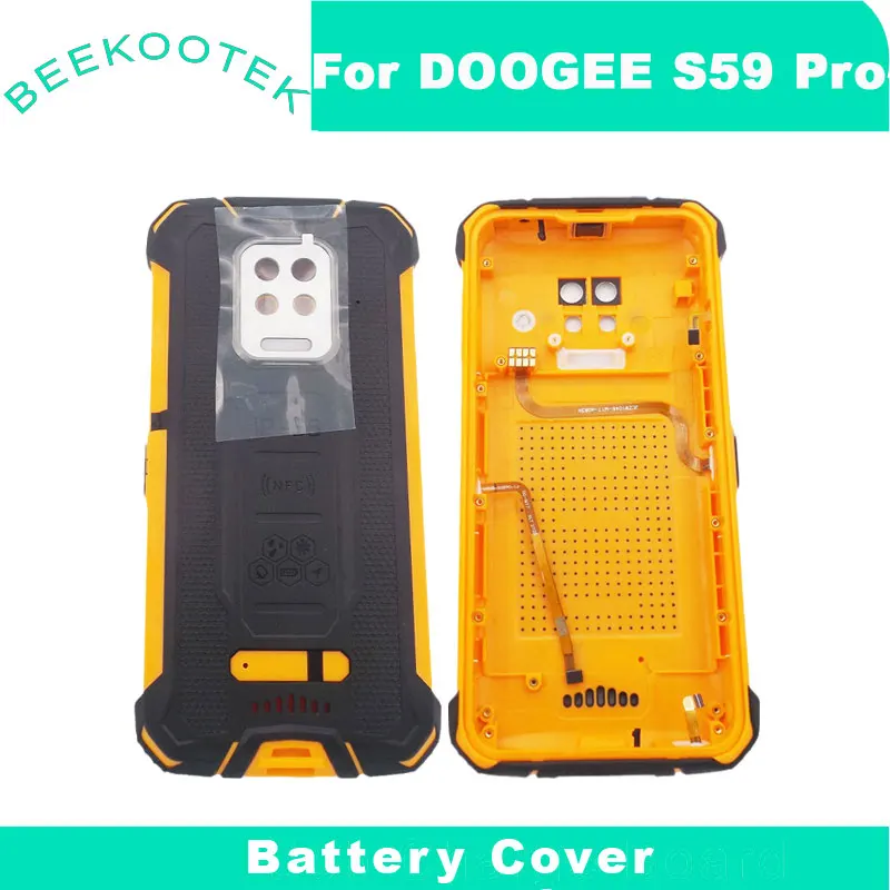 New Original Battery Case Protective Back Cover+Fingerprint Cable + Microphone+Power Volume Cable Parts For Doogee S59 Pro Phone