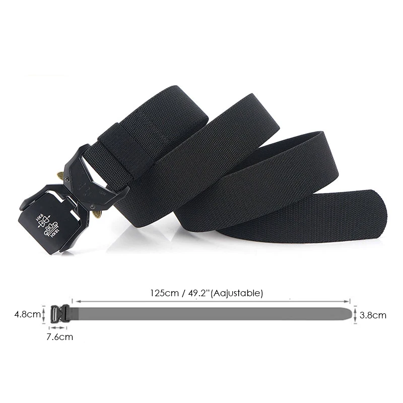 VATLTY 125/140cm Elastic Belt Men Aluminum Alloy Quick Release Buckle Comfort Stretch Belt Military Tactical Girdles Male Army