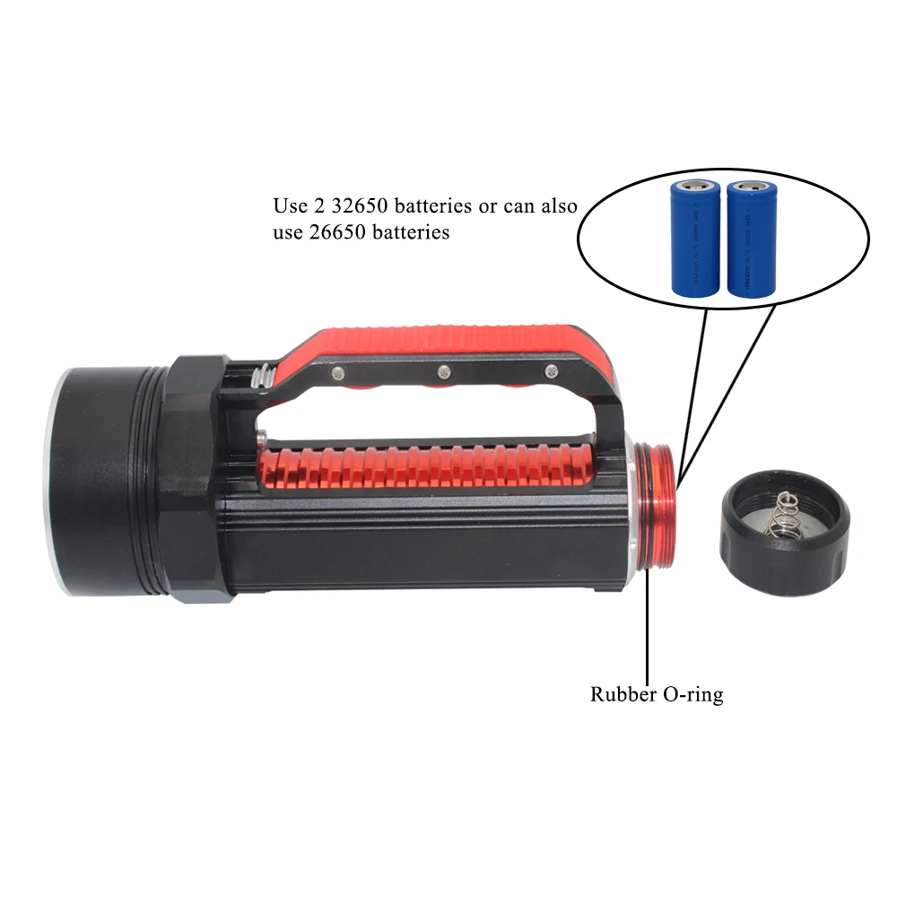 Lanterna de mergulho de alta potência xhp70.2, luz branca e amarela de 10000 lúmens, submersa de 100m, para mergulho xhp70 .2 lâmpadas de mergulho