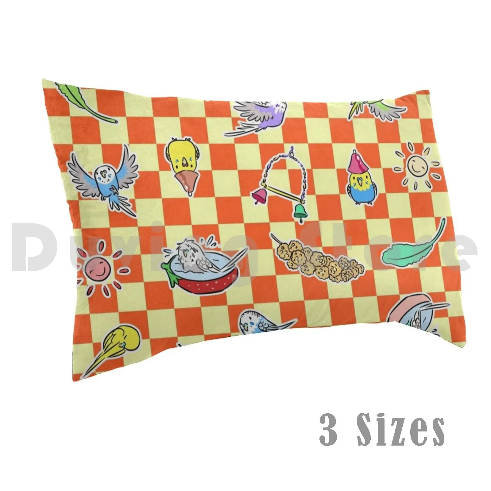 Budgie Parrot PatternPillow case Budgie Parakeet Parrot Pattern Bird Cute Cartoon Dandelion Pet