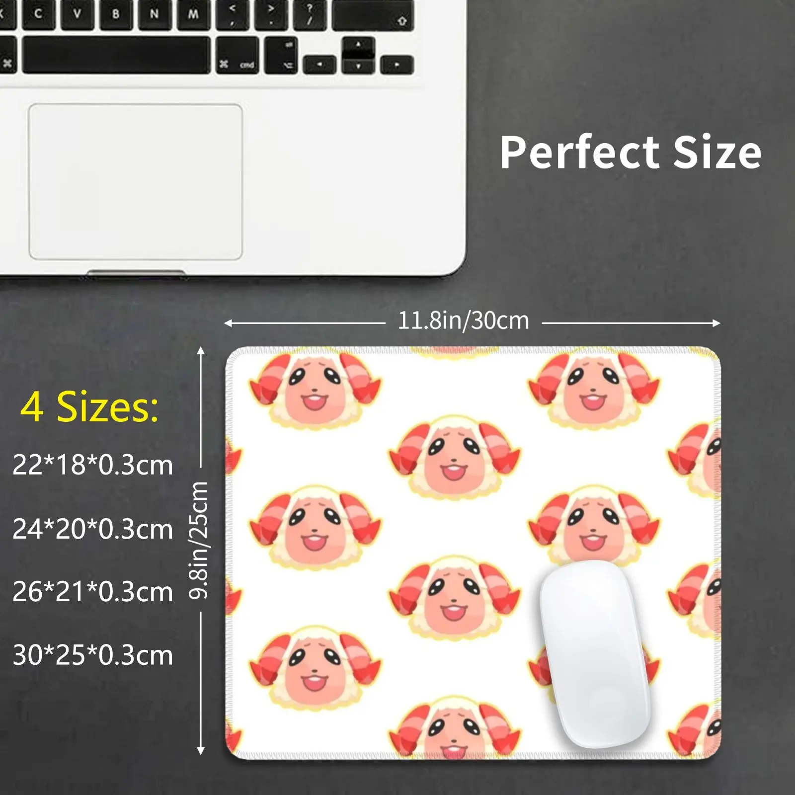 Dom Mouse Pad DIY Print Cushion Dom Dom Acnh Acnl Horse Sheep White Sheep Pink Sheep Pink White Baby Sweet