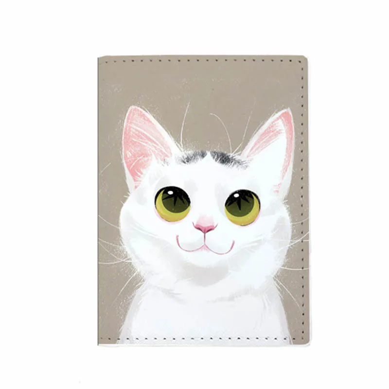 Kawaii 3D Cat Passport Covers Holder Women Men Business PU Leather ID Bank Card Storage Wallet Purse Case Travel Accessories