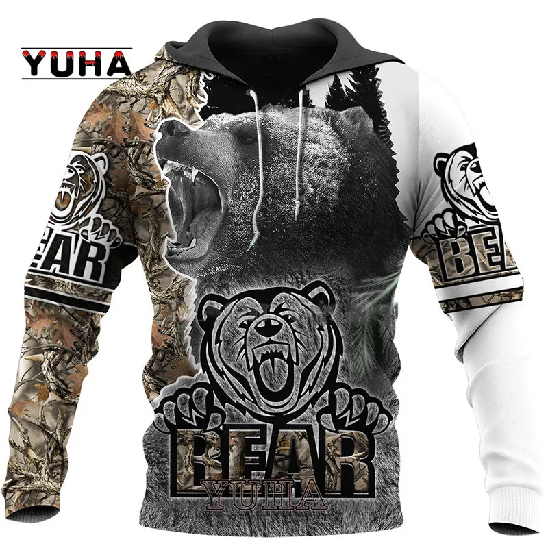 

Bear/wolf/hunting tattoo new fashion sportswear casual 3D printed hoodie/sweatshirt/jacket/men's and women's wear