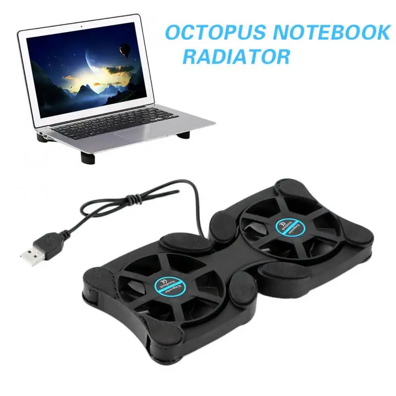 1Pc For 7-15 inch Notebook Laptop Foldable USB Cooling Fan CPU Cooler With Double Fans Mini Octopus Notebook Cooler In Stock