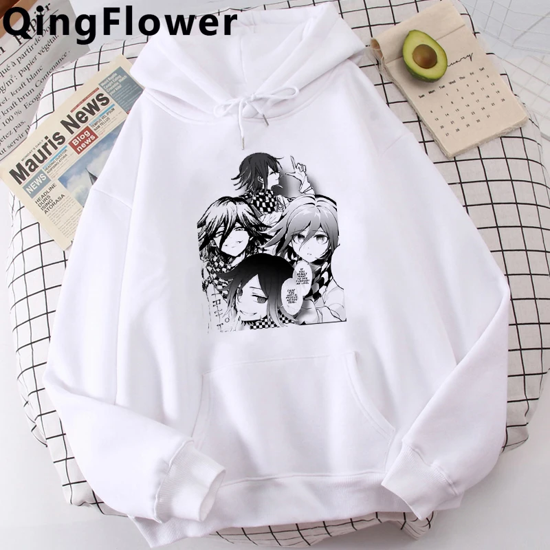 Sudaderas con capucha de Anime japonés Danganronpa para hombre, sudaderas Kawaii de Hip Hop de los 90, Harajuku, Nagito, Kokichi, ropa de calle para