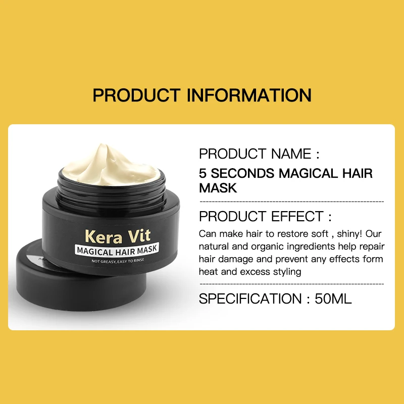 Hair Mask 5 seconds Magical treatment Repairs damage restore soft hair for all hair types keratin hair mask