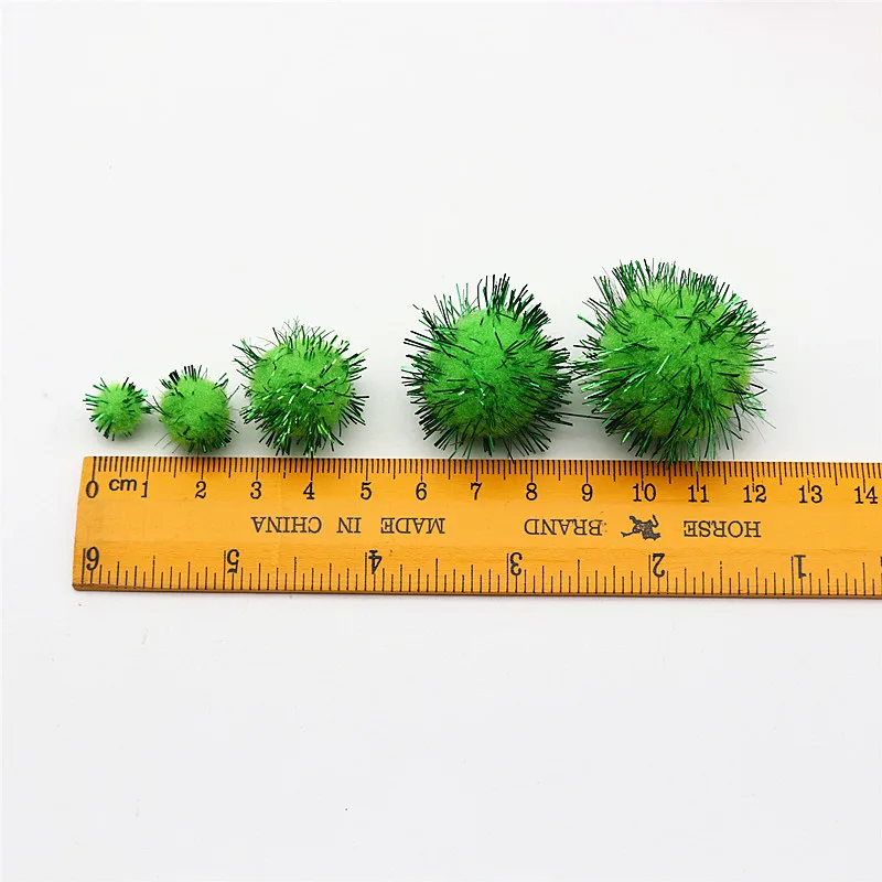 10-30mm Colorful Flashing PomPom Ball for Children DIY Craft Supplies Handmade Creative Decoration Material PomPom 10-20g