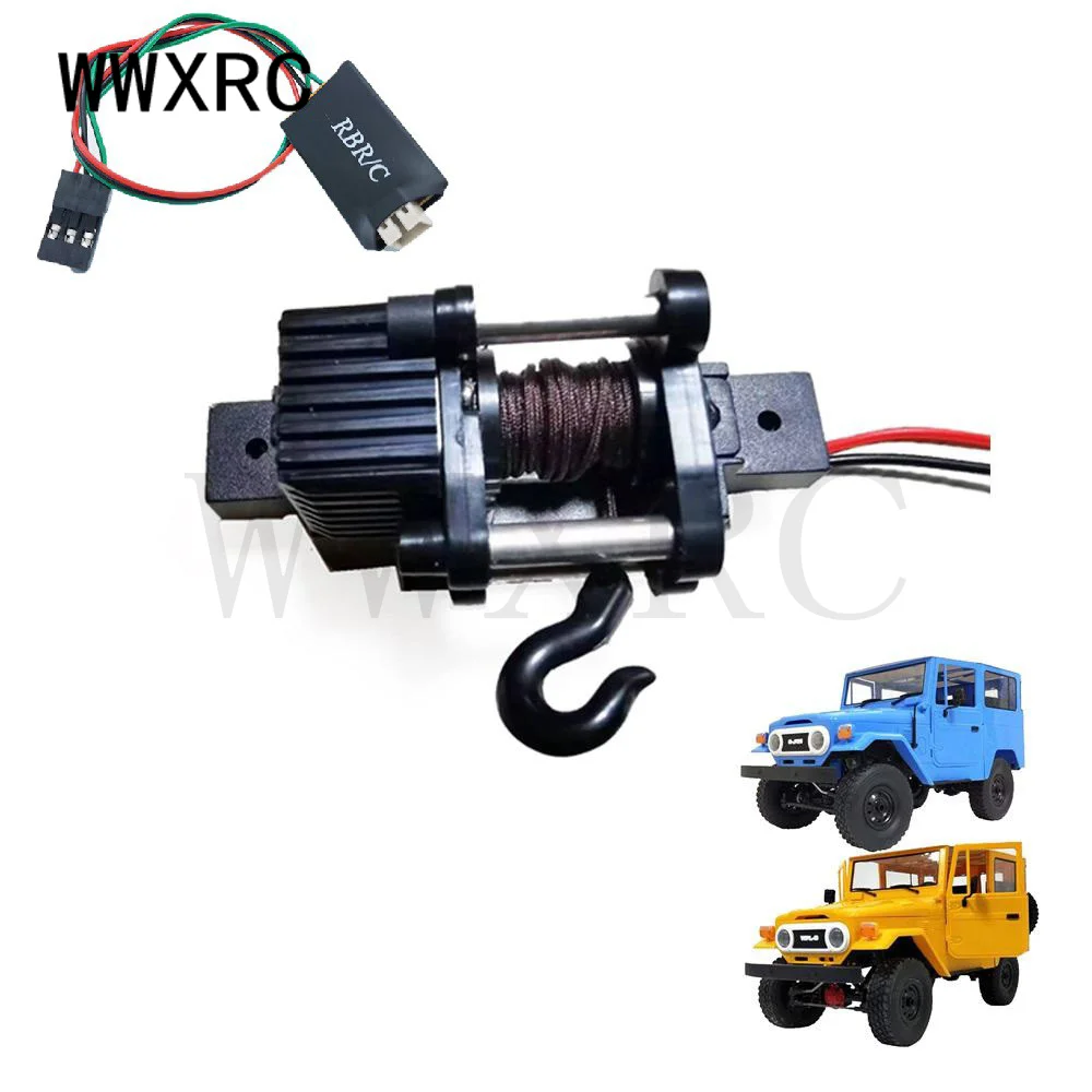 Lectrical automatyczne Winch + 4CH przewód sterowniczy dla 1/16 WPL B14 B24 B36 C34 C44 MN90 Q65 akcesoria samochodowe RC zabawki