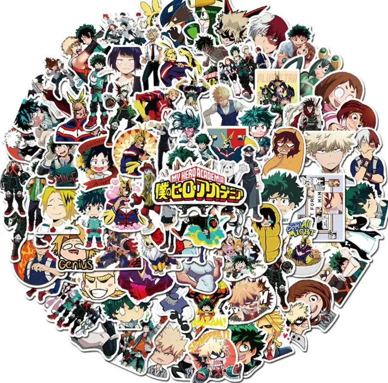 10/30/50/100pcs  My Hero Academia Anime  For Snowboard Laptop Luggage Fridge Car- Styling Vinyl Decal Home Decor Stickers