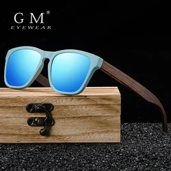 GM Polarized Wooden Straw Sunglasses With Walnut Temples for Women and Men Can Be Decomposed Natural Material paper box S7006