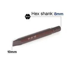 80mm Length 5/16 inich 8mm Hex Shank Heavy Impact Slotted Screwdriver Flat-blade Bit hand Tool S2 Alloy Steel 5mm 6mm 8mm 10mm