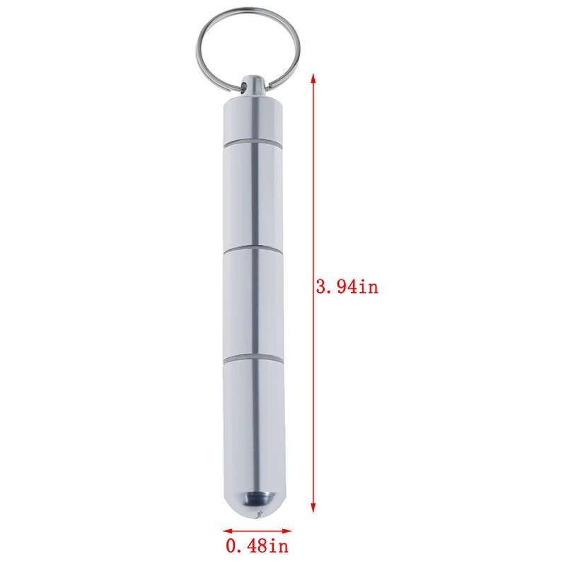 Aluminum Pill Box Case Capsule Shape Keychain Outdoor Waterproof Pocket Pill Holder Container Delicate Medicine Organizer Box1pc