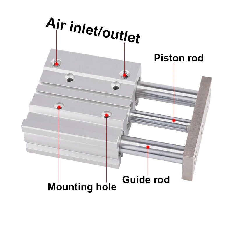 Imagem -04 - Pneumático Compacto 10150 Tempos com Haste Guia Tamanhos de Esfera Rolamento Mgpl12-cilindro de ar