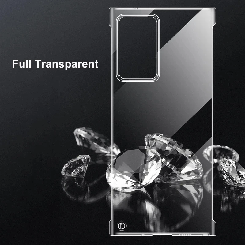 Transparent PC Hard Phone Case For Samsung Galaxy S22 S20 S21 S23 FE S24 ULTRA S10 S9 Note 20 10 Plus 9 Borderless  Cover
