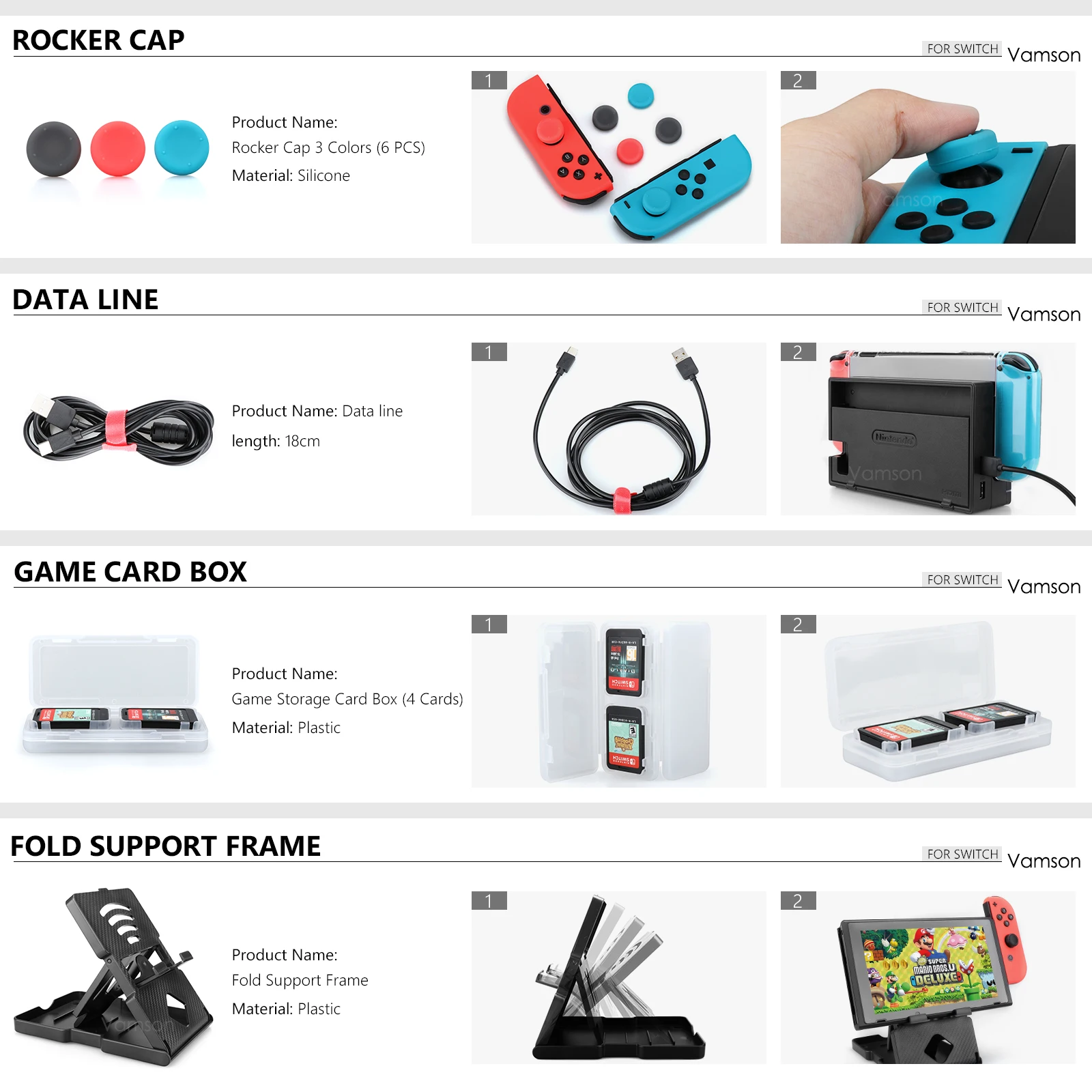 Vamson for Nintendo Switch Accessories Mech Protective Sleeve Travel Carrying Case Game Accessories Set for Nintend NS Bag NS03