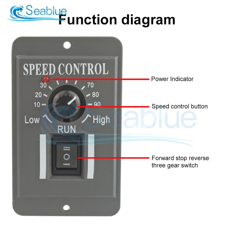 Contrôleur de vitesse PWM DC Gear Motor, contrôle de la régulation de la vitesse du moteur à balais CC, Snap12 V, 24V, 48V