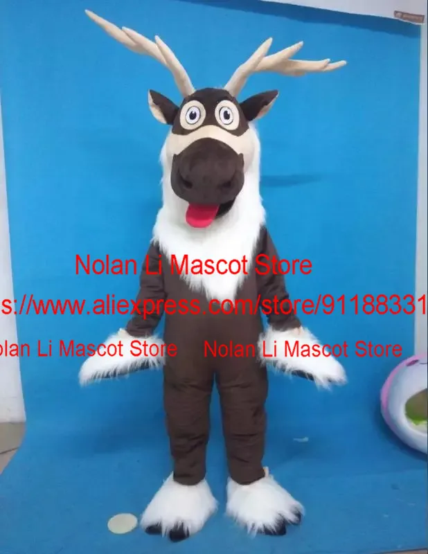 EVA Helmet Reindeer Mascot Costume Rudolph Milu Deer Cartoon Suit Masquerade Cosplay Birthday Party Christmas Celebration 1217