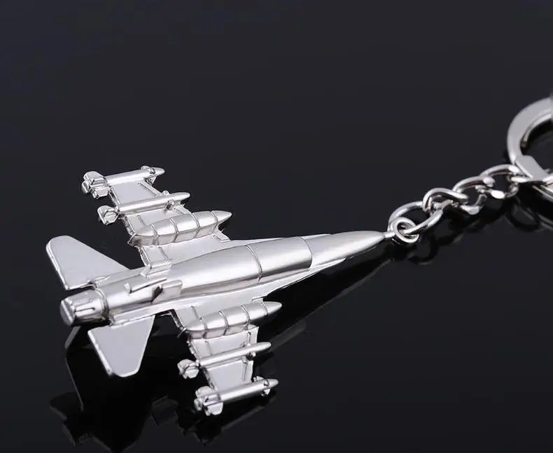 

500pcs Universal Metal F16 Plane Keychain Cool Battleplane Keyring for Military Fan Best Gift Wholesale